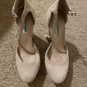 Steve Madden Women's Light Pink/Cream Extra High Heels